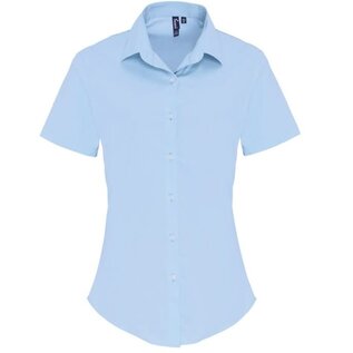 Premier PR346 Women's Stretch Fit Cotton Poplin SS Blouse