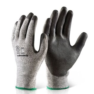 Click Hand Protection KSPU5 - Grey PU Coated Cut Level 5 Glove