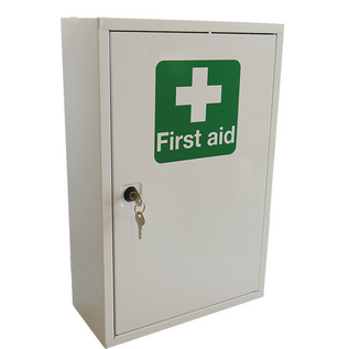 Click Medical Single Door Metal First Aid Cabinet (46 x 30 x 14cm)