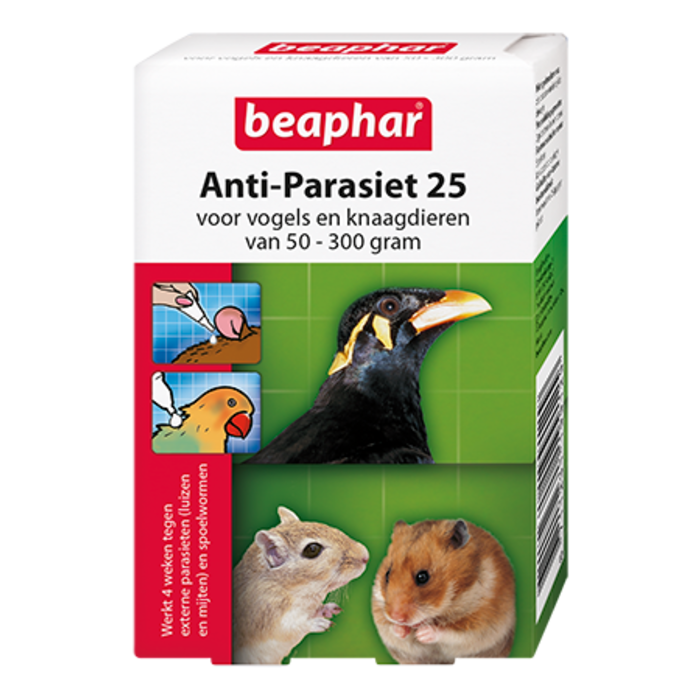 Beaphar Anti-Parasiet 25 voor vogels en knaagdieren van 50-300 gram