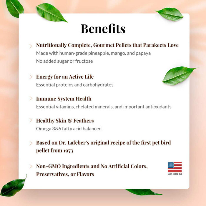 Lafeber Tropical Fruit Gourmet Pellets Parakeets / Parkieten