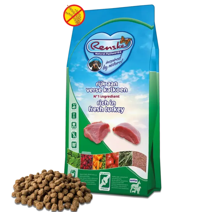 Renske Super Premium Droogvoeding Vers bereide Kalkoen - senior