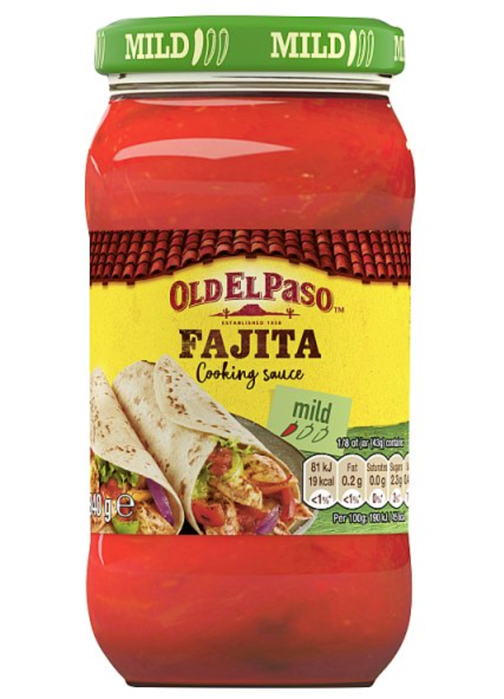 Old El Paso Fajita Sauce 6x340g Mexican Selection Kellys Wholesale