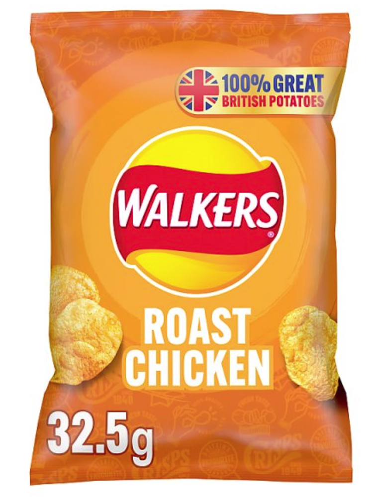 Walkers Roast Chicken 32x32.5g Walker's Crisps British Snacks