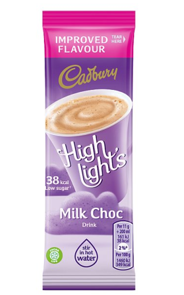 Cadbury Highlights Milk Choc 30x11g British Hot Choc Kellys