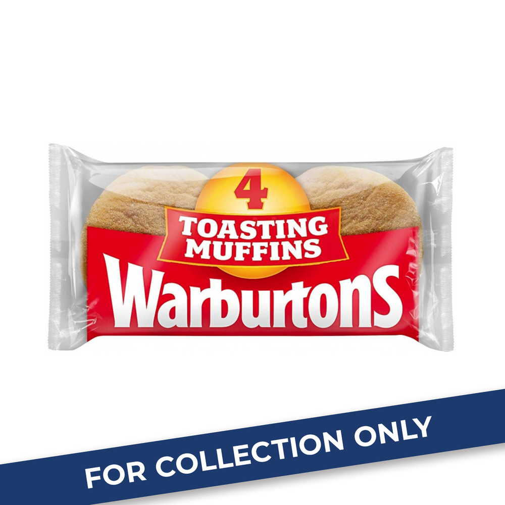 Warburtons 4 Toasting Muffins 24x284g Frozen Selection Kellys
