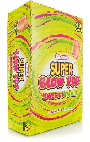Charms Charms Sweet & Sour Blow Pop 1x48ct Charms Charms Sweet & Sour Blow Pop 1x48ct
