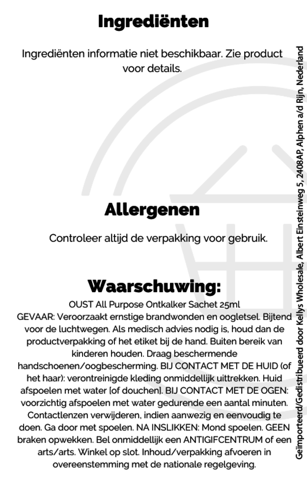 Oust All Purpose Descaler 6x25ml British Cleaning Products Kellys