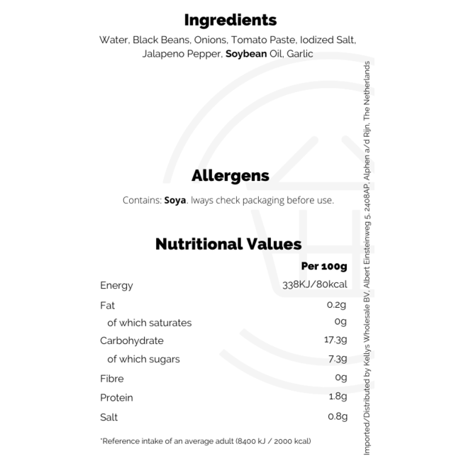 La Costena Black Whole Beans 12x400g