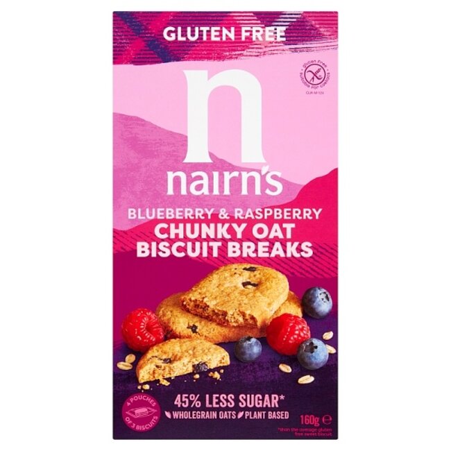 Nairns Gf Biscuit Breaks Blueberry & Raspberry 6x160g