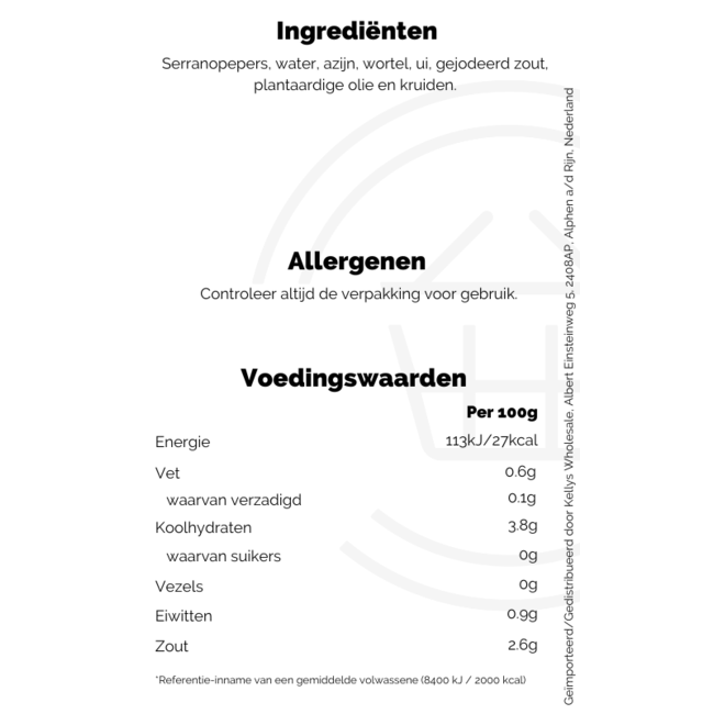 La Costena Serrano Whole Chillies 24x199g