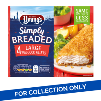Young's Young's Simply Breaded 4 Large Haddock Fillets 8 x 400g