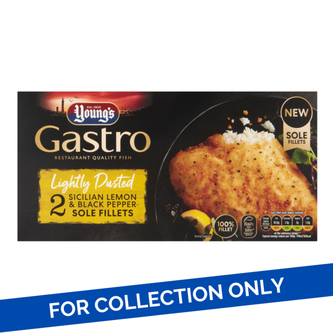 Young's Young's Gastro 2 Sicilian Lemon & Black Pepper Sole Fillets 9x280g