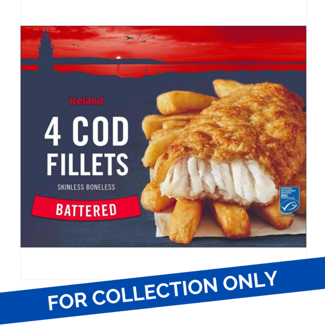 Iceland Battered 4 Cod Skinless Boneless Fillets 20x440g