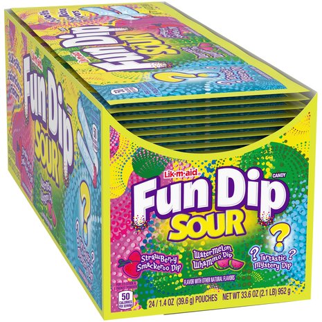 Lik-m-aid Lik-m-aid Fun Dip Sour 24x39.6g Lik-m-aid Lik-m-aid Fun Dip Sour 24x39.6g