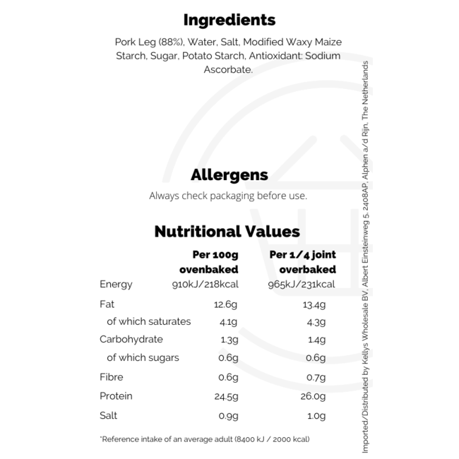 Iceland Pork Leg Crackling Joint 12x500g