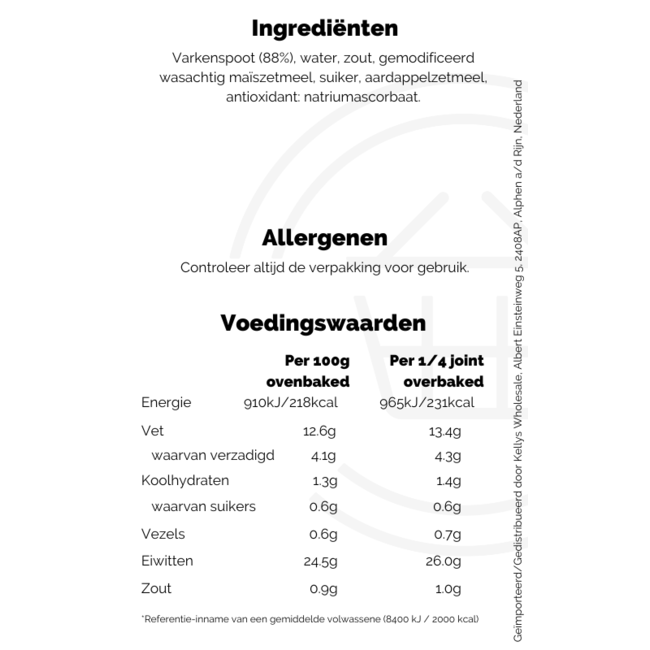 Iceland Pork Leg Crackling Joint 12x500g