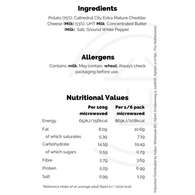 Cathedral City Extra Mature Cheddar Cheesy Mash 18x800g