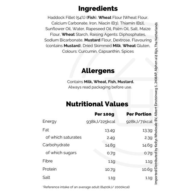 Young's 4pk Chip Shop Haddock Fillets 8x400g