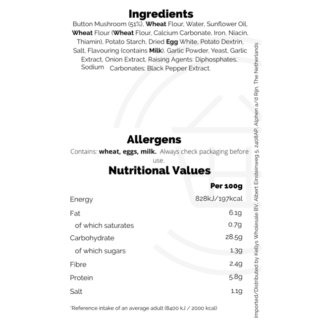 Breaded Garlic Mushrooms 30x280g