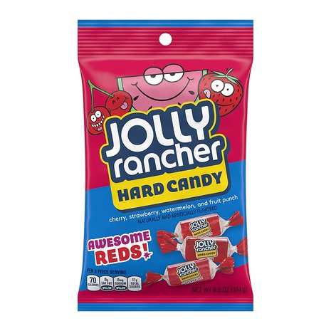 Jolly Rancher Jolly Rancher Peg Bag Hard Candy Awesome Reds 12x6.5oz Jolly Rancher Jolly Rancher Peg Bag Hard Candy Awesome Reds 12x6.5oz