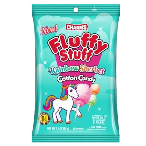 Charms Charms Fluffy Stuff Rainbow Sherbet Cotton Candy 24x2.1oz Charms Charms Fluffy Stuff Rainbow Sherbet Cotton Candy 24x2.1oz
