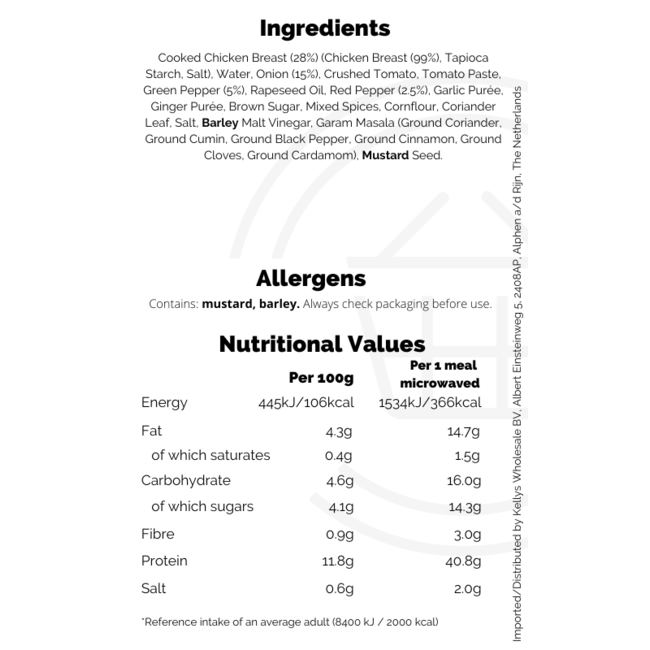 Iceland Takeaway Chicken Jalfrezi 24x375g