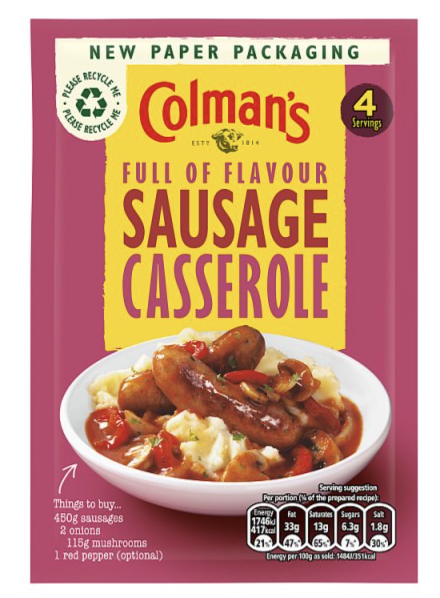 Colman's Sausage Casserole 16x39g Britse Kruiden Kellys Wholesale