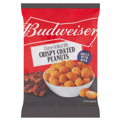 Budweiser Budweiser Flame Grilled Rib Crispy Coated Peanuts 7 x 150g Budweiser Budweiser Flame Grilled Rib Crispy Coated Peanuts 7 x 150g
