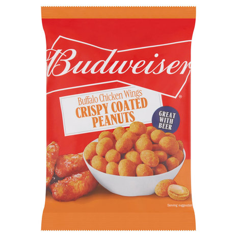 Budweiser Budweiser Buffalo Chicken Wings Crispy Coated Peanuts 7 x 150g Budweiser Budweiser Buffalo Chicken Wings Crispy Coated Peanuts 7 x 150g