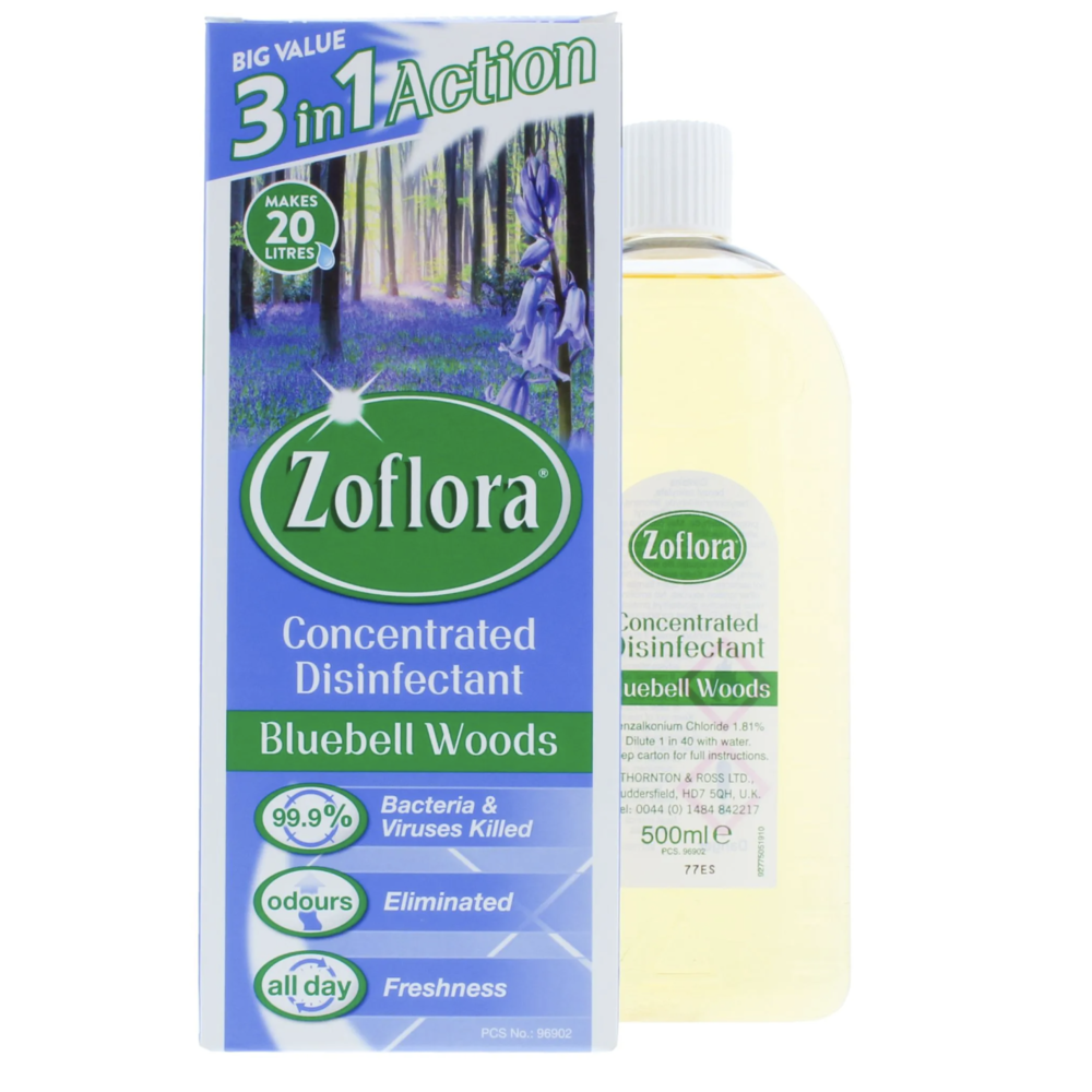 Zoflora Concentrated Disinfectant Bluebell Woods 12x500ml Kellys