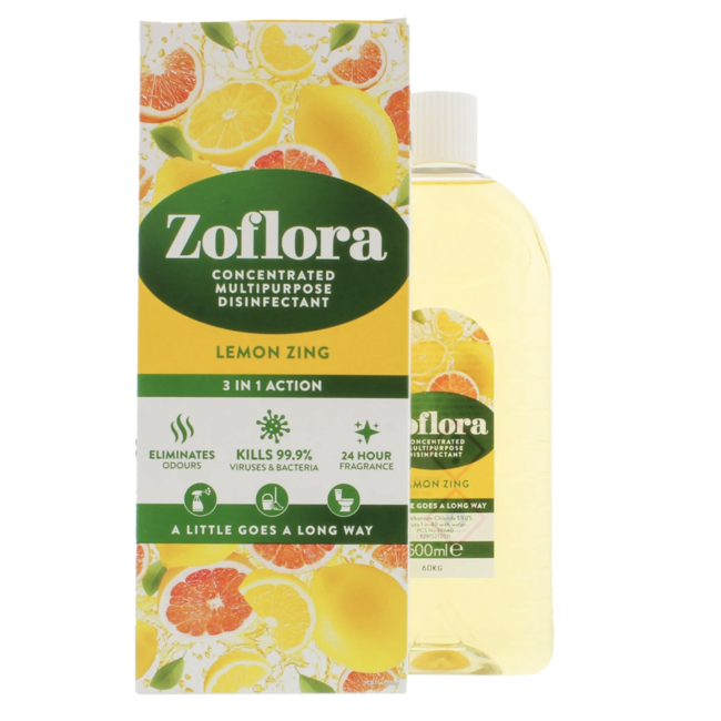 Zoflora Zoflora Concentrated Disinfectant Lemon Zing 12x500ml