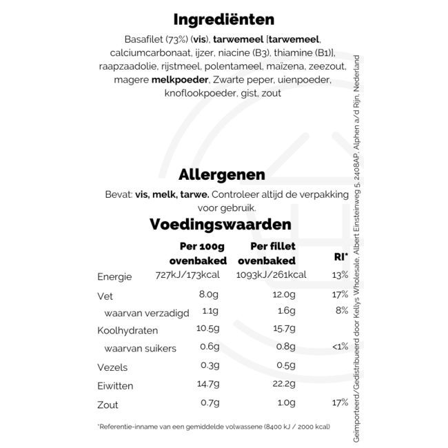 Youngs' Gastro 2 Sea Salt & Cracked Black Pepper Basa Fillets 9x310g