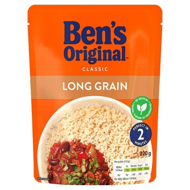 Uncle Ben's Ben's Original Long Grain 6x220g BBD: 10-07-2024