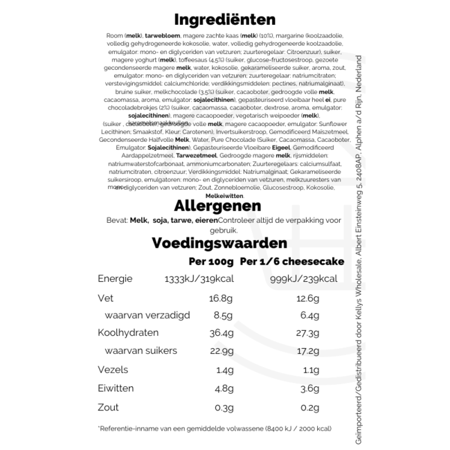 Iceland Millionaire's Cheesecake 9x450g