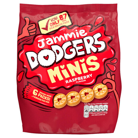 Burtons Burtons Mini Jammie Dodgers 8x6x20g Burtons Burtons Mini Jammie Dodgers 8x6x20g