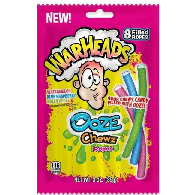 Warheads Warheads Ooze Chewz Ropes 12x85g