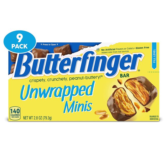 Nestle Butterfinger Unwrapped Minis Theatre Box 9x73.9g BBD: 13-05-2024