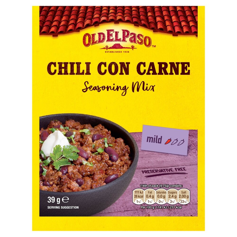 Old el paso Chili season mix 24 x 39g Kellys Wholesale & Distribution