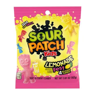 Sour Patch Kids Sour Patch Kids Lemonade Peg Bag 12x102g THT: 27-06-2024