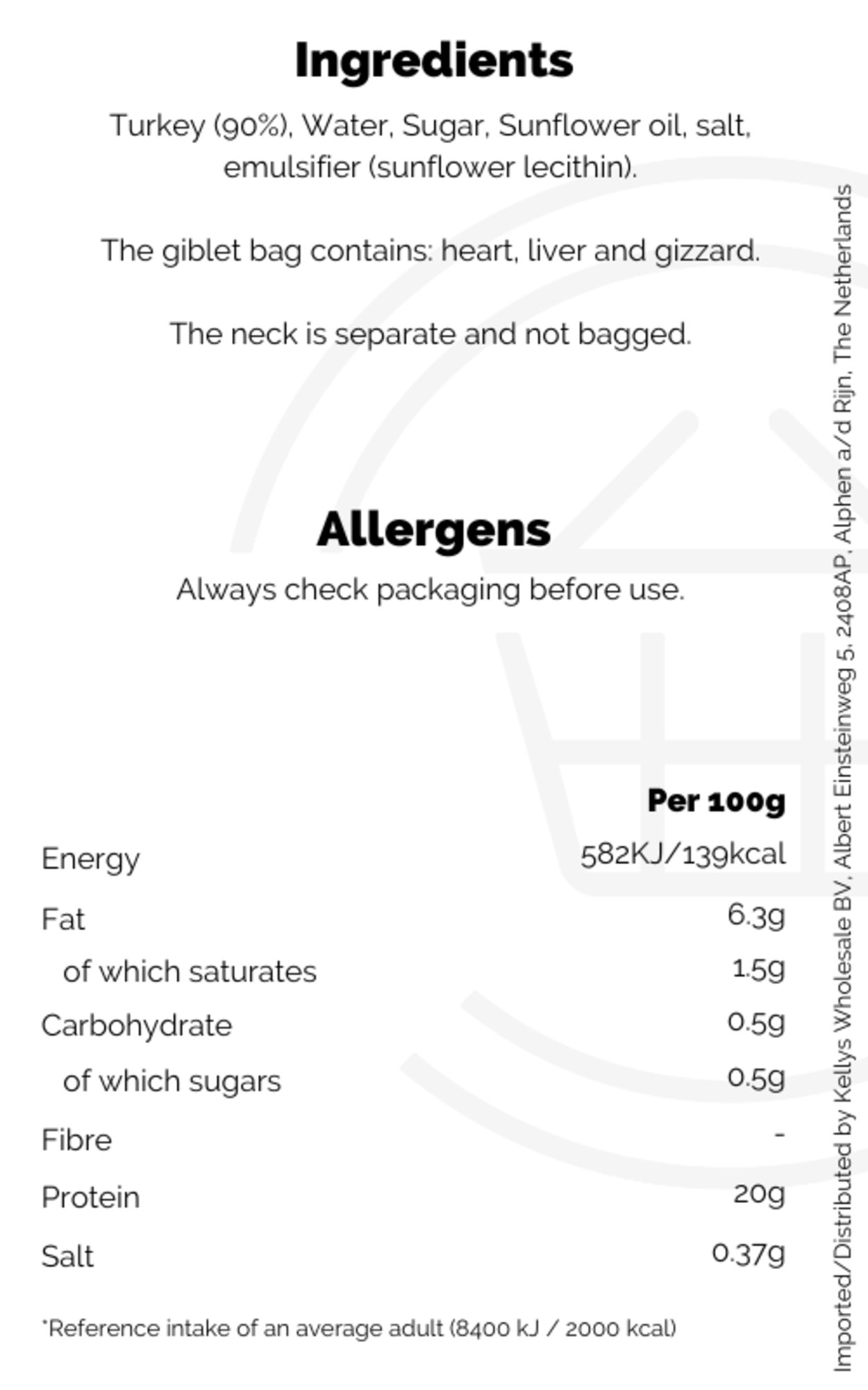 Norland Farm Turkey Large 5.6KG 5.8KG Kellys Wholesale & Distribution