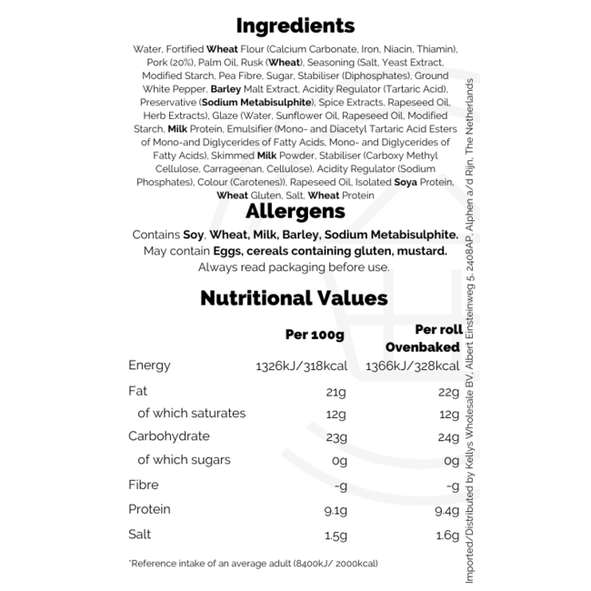 Greggs 4 Sausage Rolls 24x427g