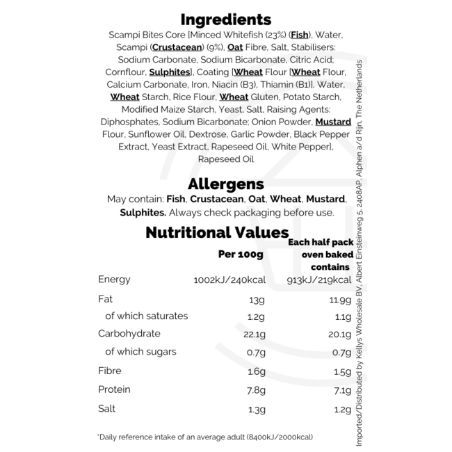 Young's Popcorn Scampi Bites 12x190g