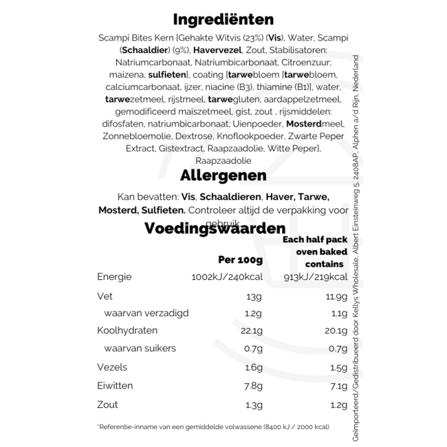 Young's Popcorn Scampi Bites 12x190g