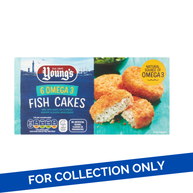 Young's 6 Omega 3 Fish Cakes 16x300g
