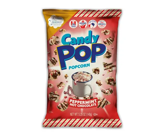 Candy Pop Candy Pop Peppermint Hot Chocolate Popcorn 12x149g Candy Pop Candy Pop Peppermint Hot Chocolate Popcorn 12x149g