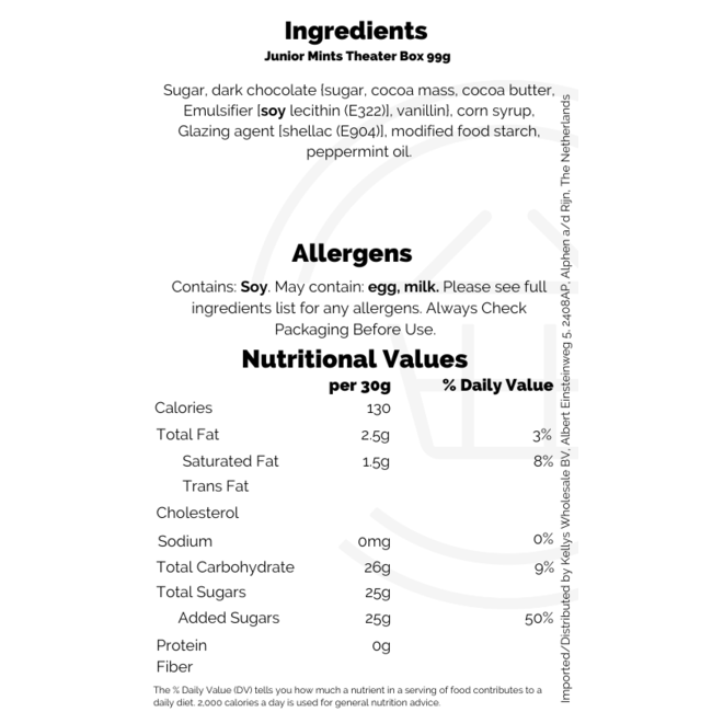 Junior Mints Theater Box 12x99g
