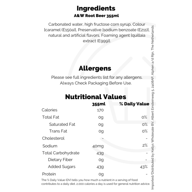 A&W Root Beer 12x355ml