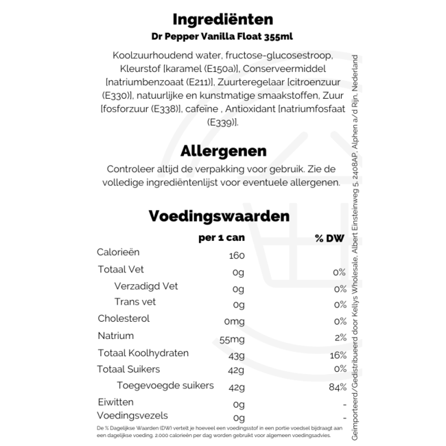 Dr Pepper Vanilla Float 12x355ml