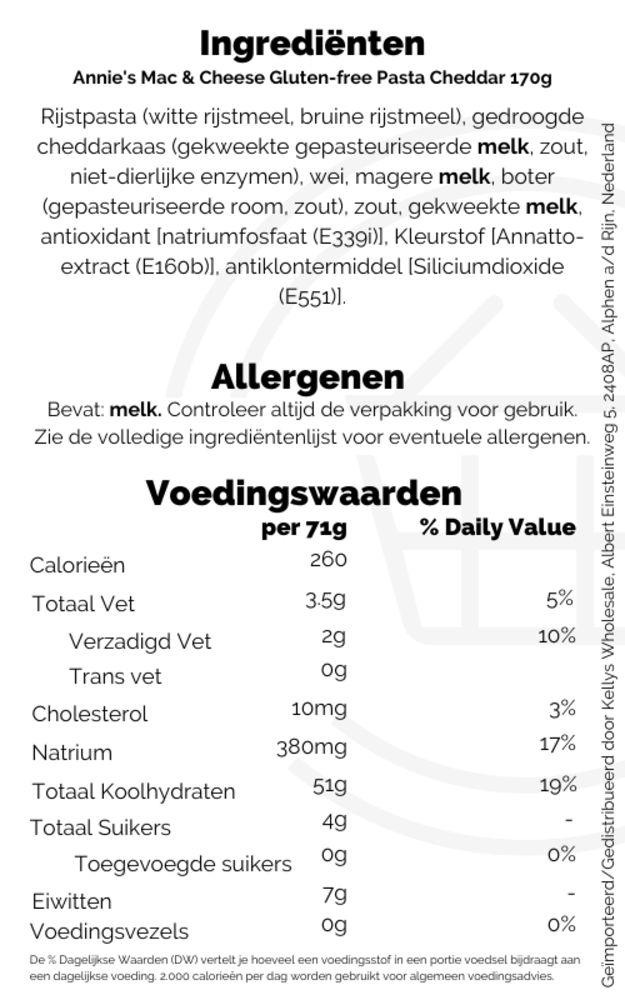 Annies Mac & Cheese GF Pasta Cheddar 12x170g Kellys Wholesale